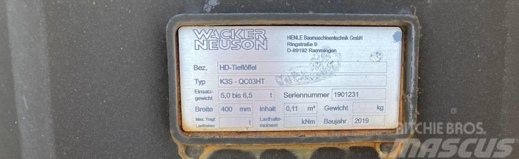 Wacker Neuson Tieflöffel 400mm QC03HT Heavy Duty Korpe drobilice