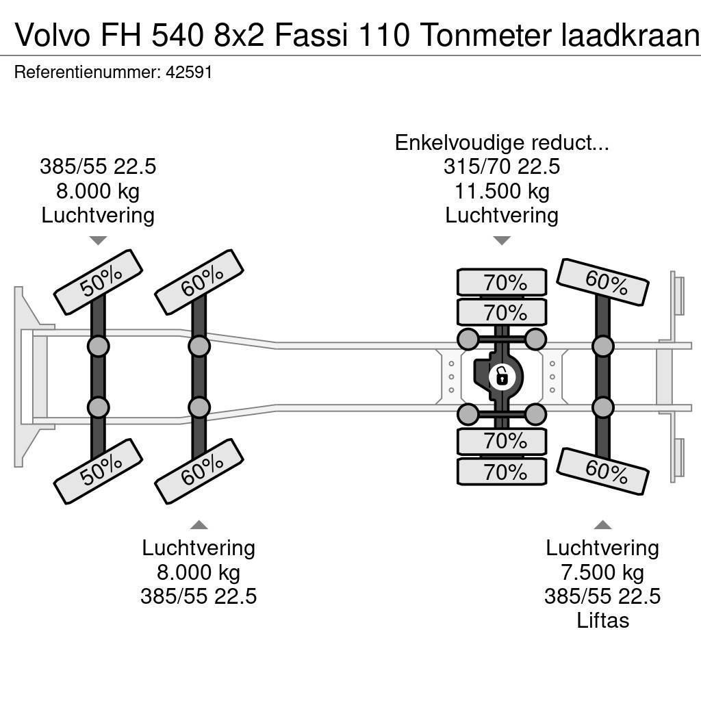 Volvo FH 540 8x2 Fassi 110 Tonmeter laadkraan Polovne dizalice za sve terene