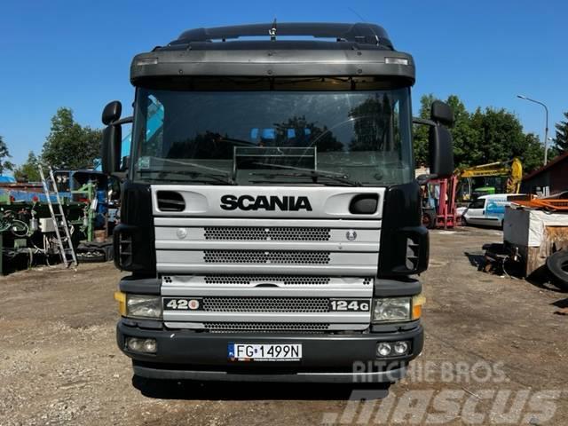 Scania 124 G 420 Hakowiec Rol kiper kamioni sa kukom za podizanje tereta
