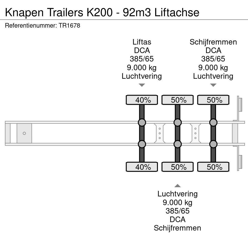 Knapen Trailers K200 - 92m3 Liftachse Poluprikolice sa pokretnim podom