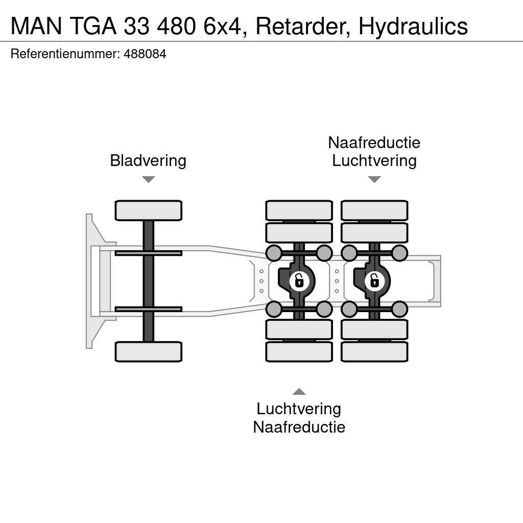 MAN TGA 33 480 6x4, Retarder, Hydraulics Tegljači