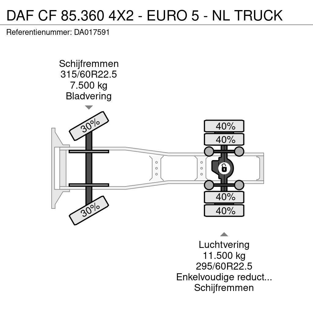DAF CF 85.360 4X2 - EURO 5 - NL TRUCK Tegljači