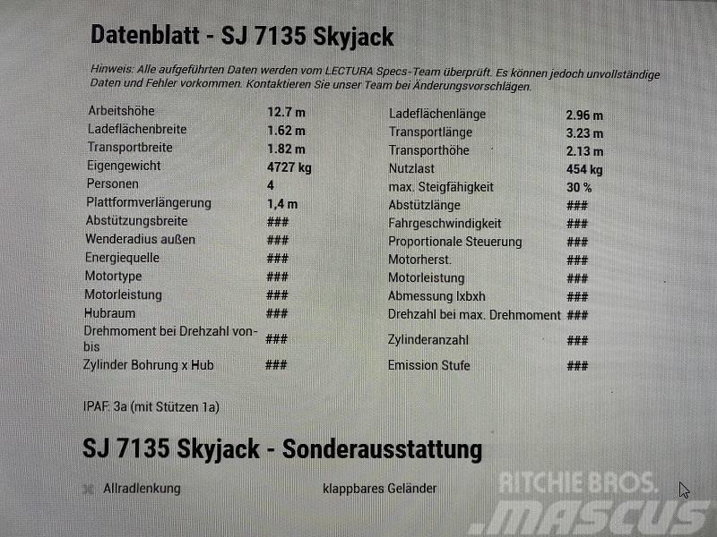 SkyJack SJ 7135 *12,7 Meter*Diesel*4x4* Makazaste platforme