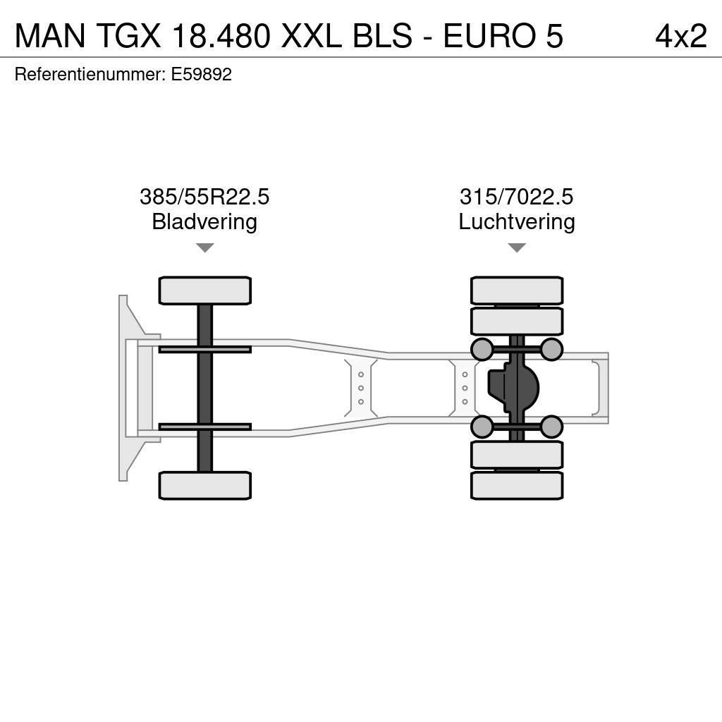 MAN TGX 18.480 XXL BLS - EURO 5 Tegljači
