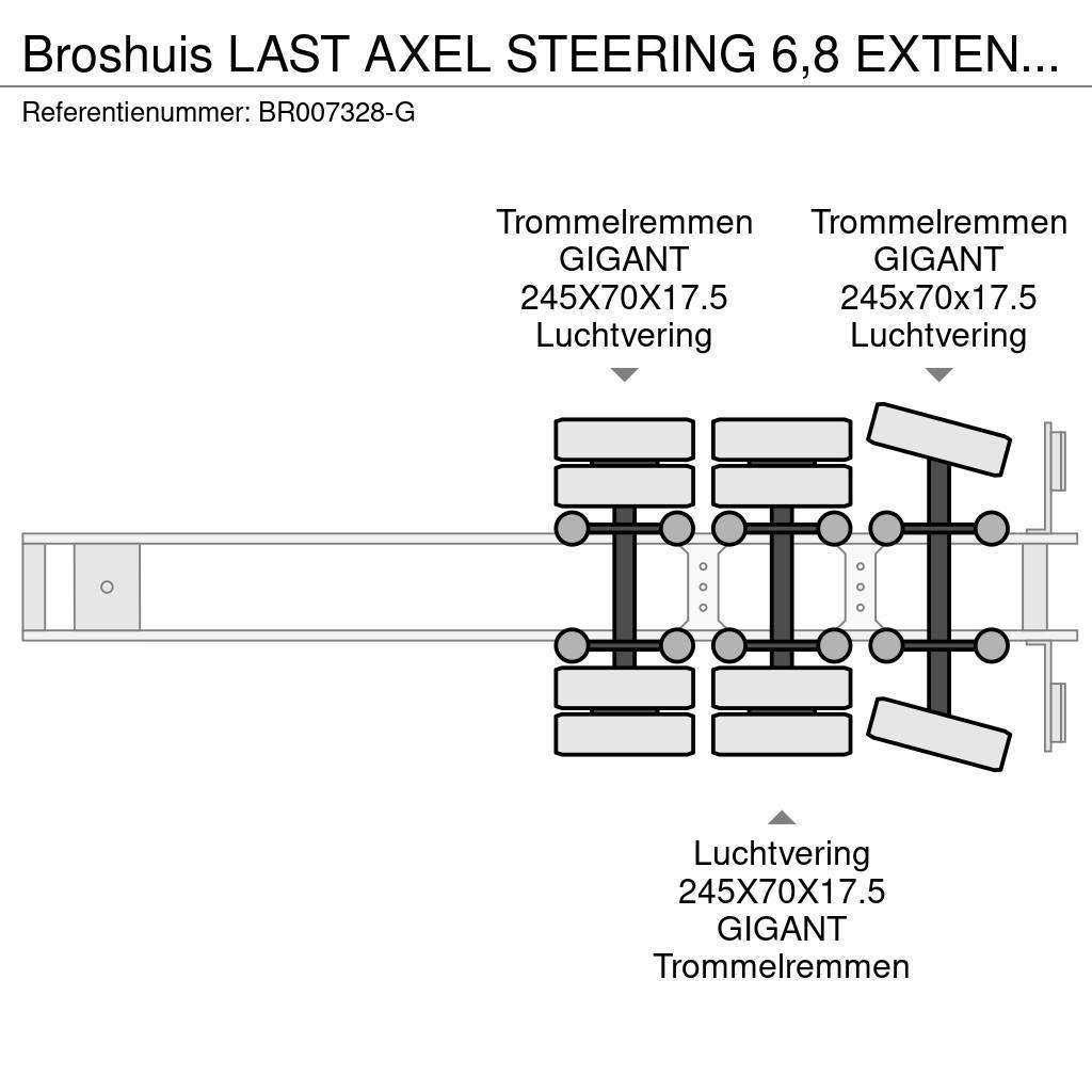 Broshuis LAST AXEL STEERING 6,8 EXTENDABLE Poluprikolice labudice