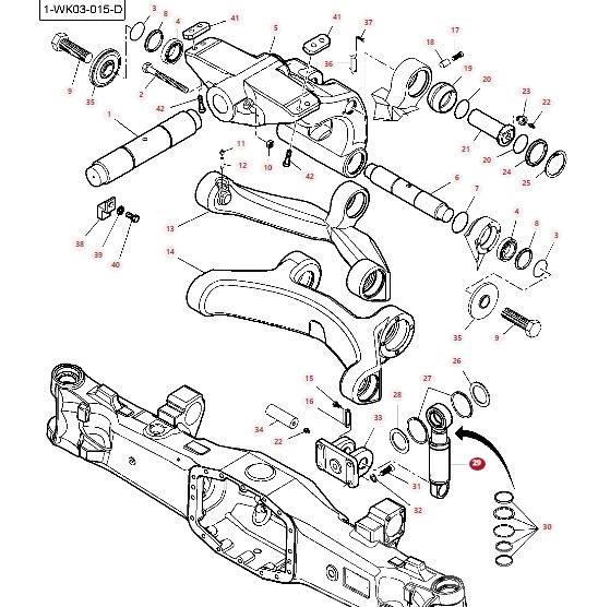 Massey Ferguson 8727 Front axle shock absorber cylinder 7700160101 Šasija i vešenje