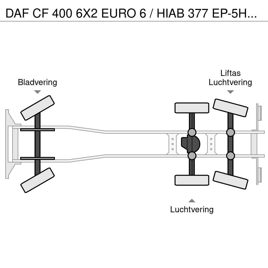 DAF CF 400 6X2 EURO 6 / HIAB 377 EP-5HIPRO / 37 T/M KR Polovne dizalice za sve terene