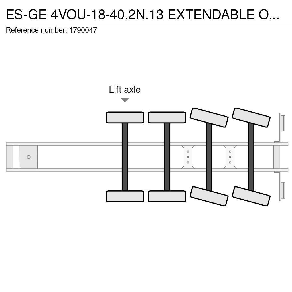 Es-ge 4VOU-18-40.2N.13 EXTENDABLE OPLEGGER/TRAILER/AUFLI Poluprikolice sa otvorenim sandukom