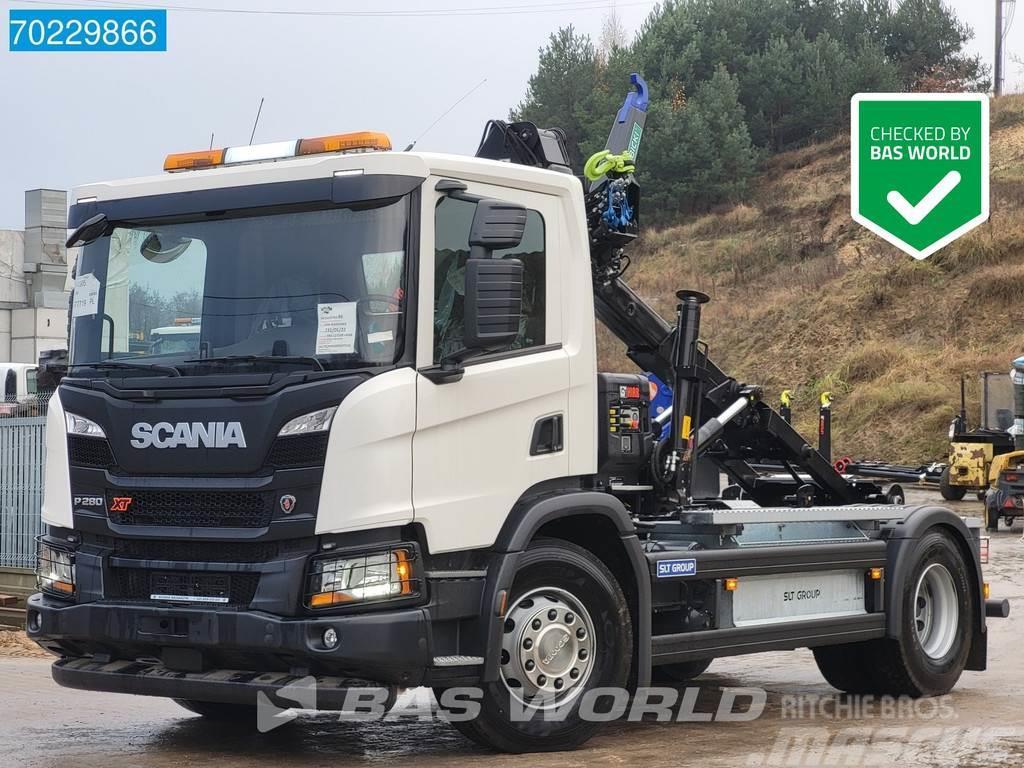 Scania P280 4X2 HIAB X-HIDUO 108B-3 Kran 12t Hooklift 3-P Rol kiper kamioni sa kukom za podizanje tereta