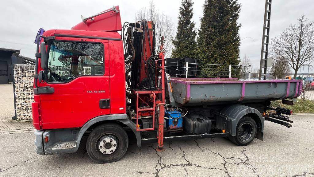 MAN TGL 12.220 Rol kiper kamioni sa kukom za podizanje tereta