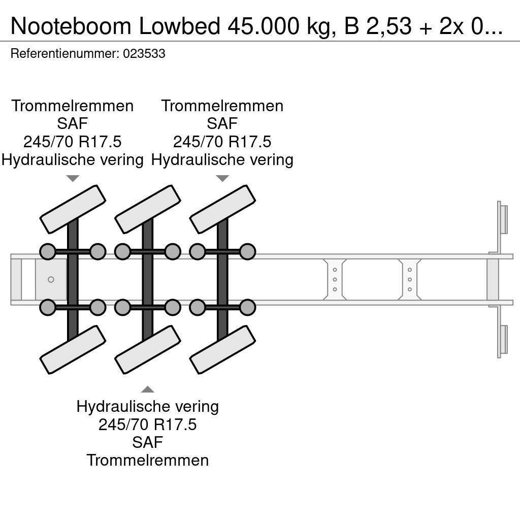 Nooteboom Lowbed 45.000 kg, B 2,53 + 2x 0,23 mtr, Lowbed Poluprikolice labudice