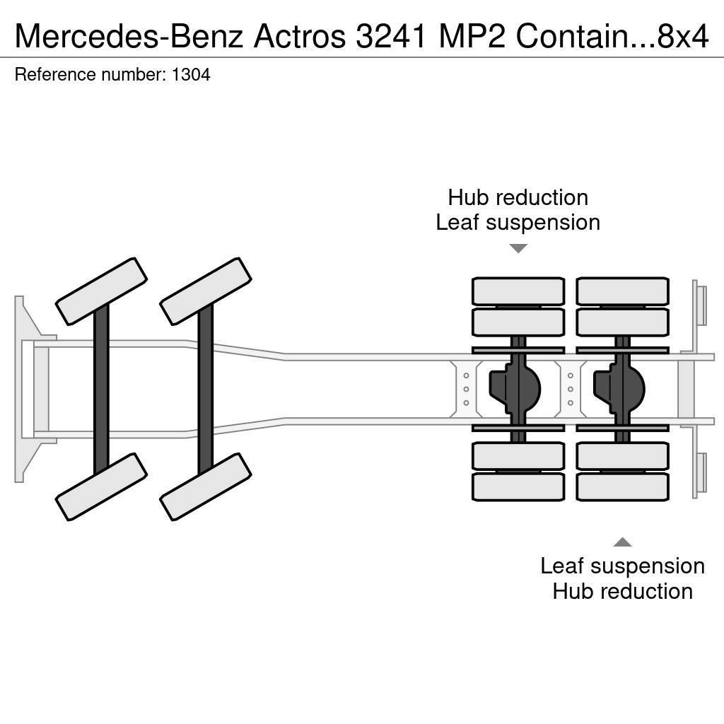 Mercedes-Benz Actros 3241 MP2 Container Hook 8x4 V6 EPS 3 Pedals Rol kiper kamioni sa kukom za podizanje tereta