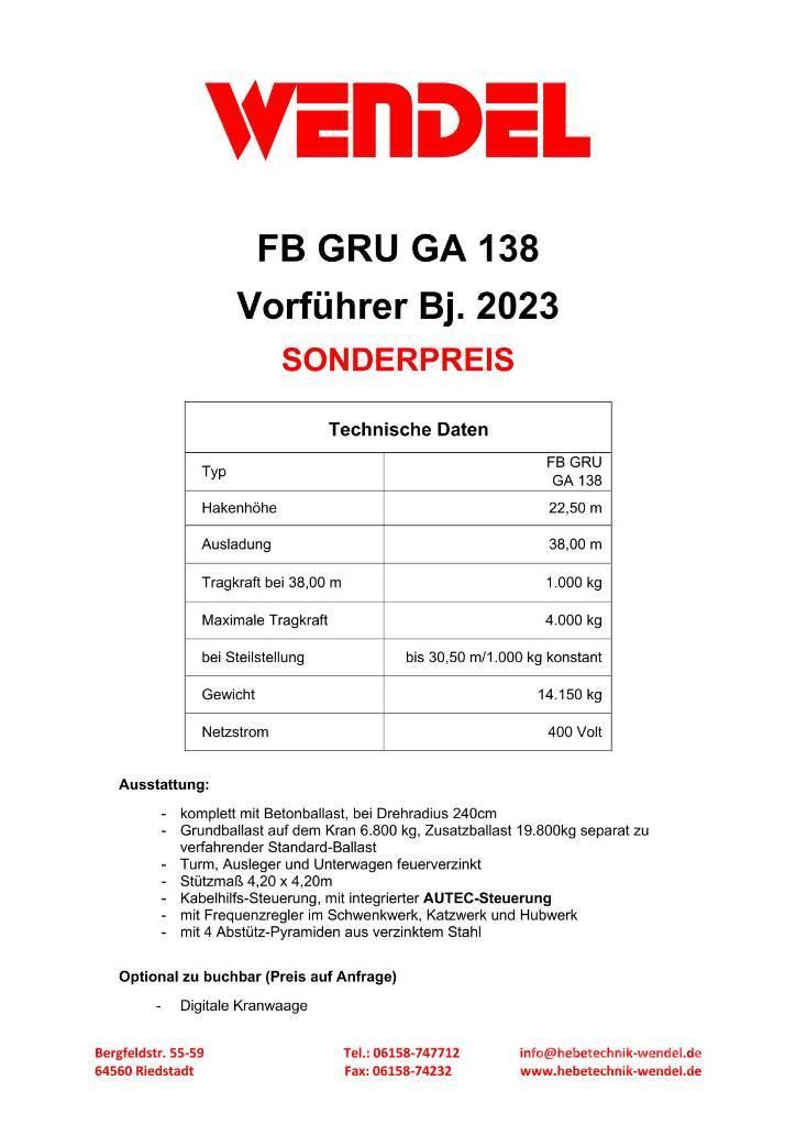 FB GRU GA 138 - Turmdrehkran - Baukran - Kran Kranovi tornjevi