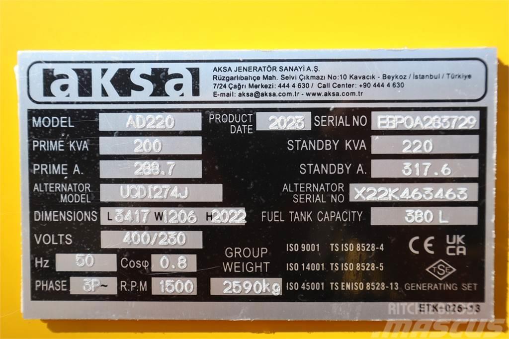 AKSA AD220 Valid inspection, *Guarantee! Diesel, 220 kV Dizel generatori