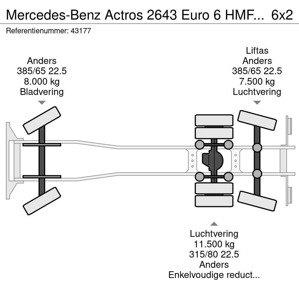 Mercedes-Benz Actros 2643 Euro 6 HMF 23 Tonmeter laadkraan Rol kiper kamioni sa kukom za podizanje tereta