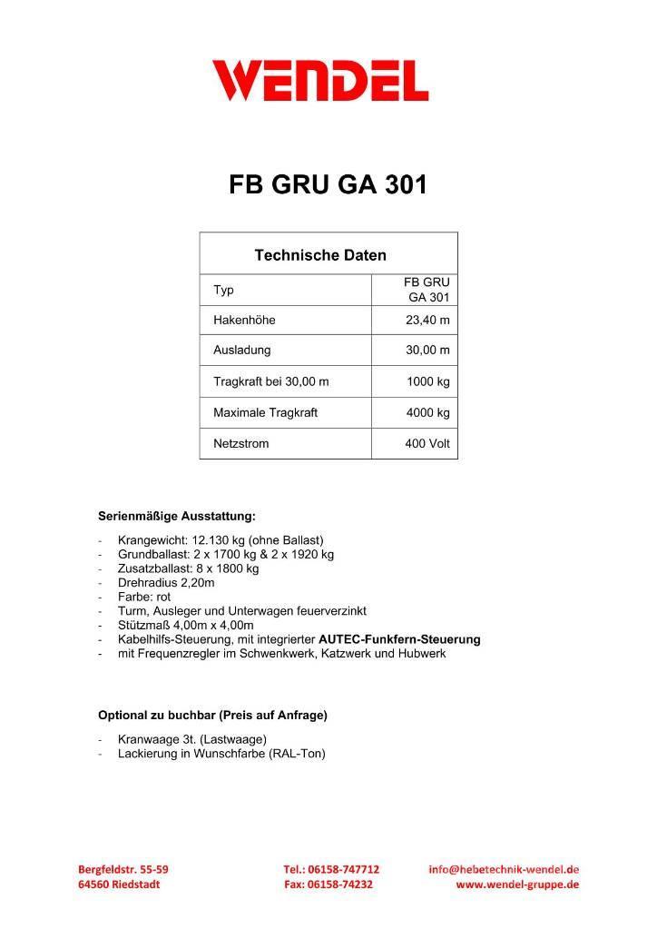 FB GRU GA 301 - Turmdrehkran - Baukran - Kran Kranovi tornjevi