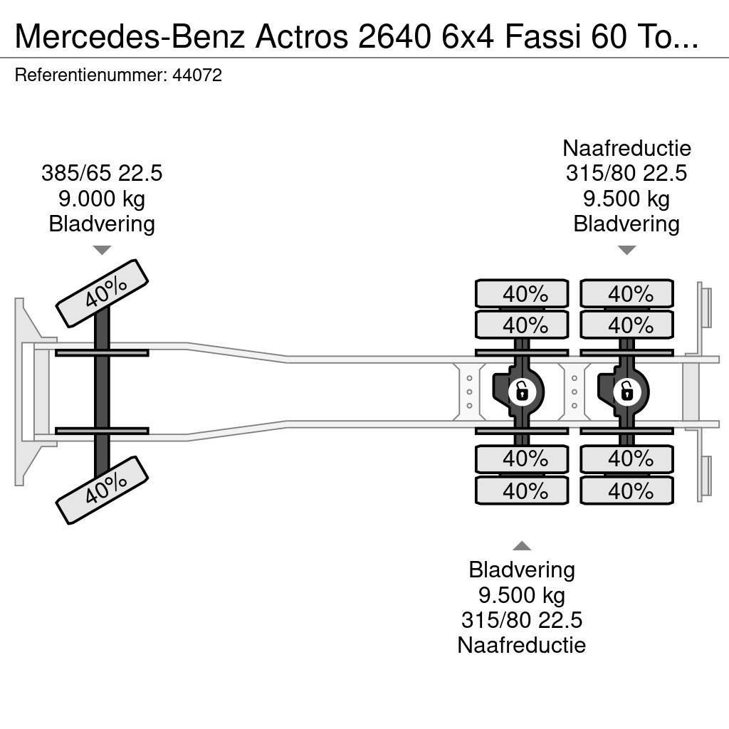 Mercedes-Benz Actros 2640 6x4 Fassi 60 Tonmeter laadkraan + Fly- Polovne dizalice za sve terene