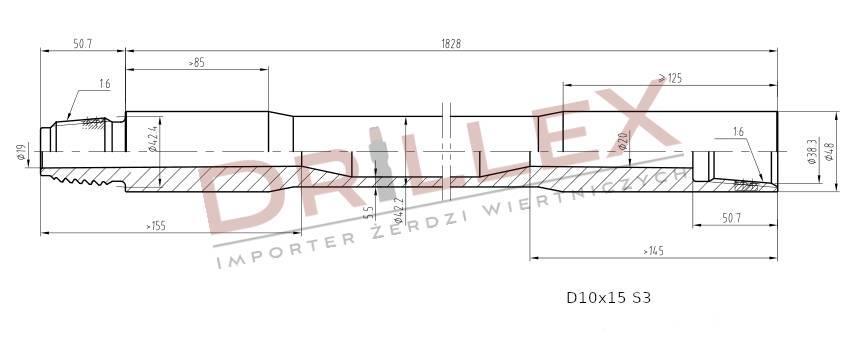 Vermeer D7x11, D9x13, D10x15 S3  Drill pipes, Żerdzie Oprema za horizontalno usmereno bušenje