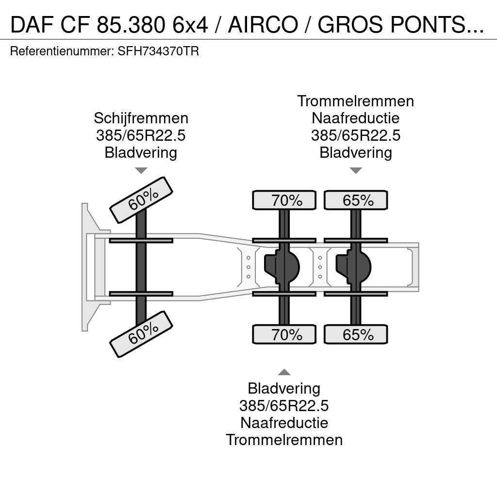 DAF CF 85.380 6x4 / AIRCO / GROS PONTS - BIG AXLES / L Tegljači
