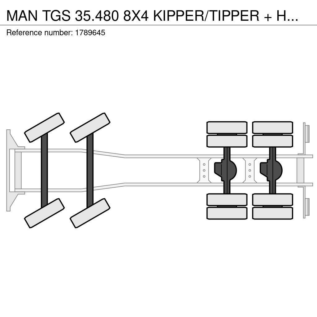 MAN TGS 35.480 8X4 KIPPER/TIPPER + HMF 2620-K5 KRAAN/K Kamioni sa kranom
