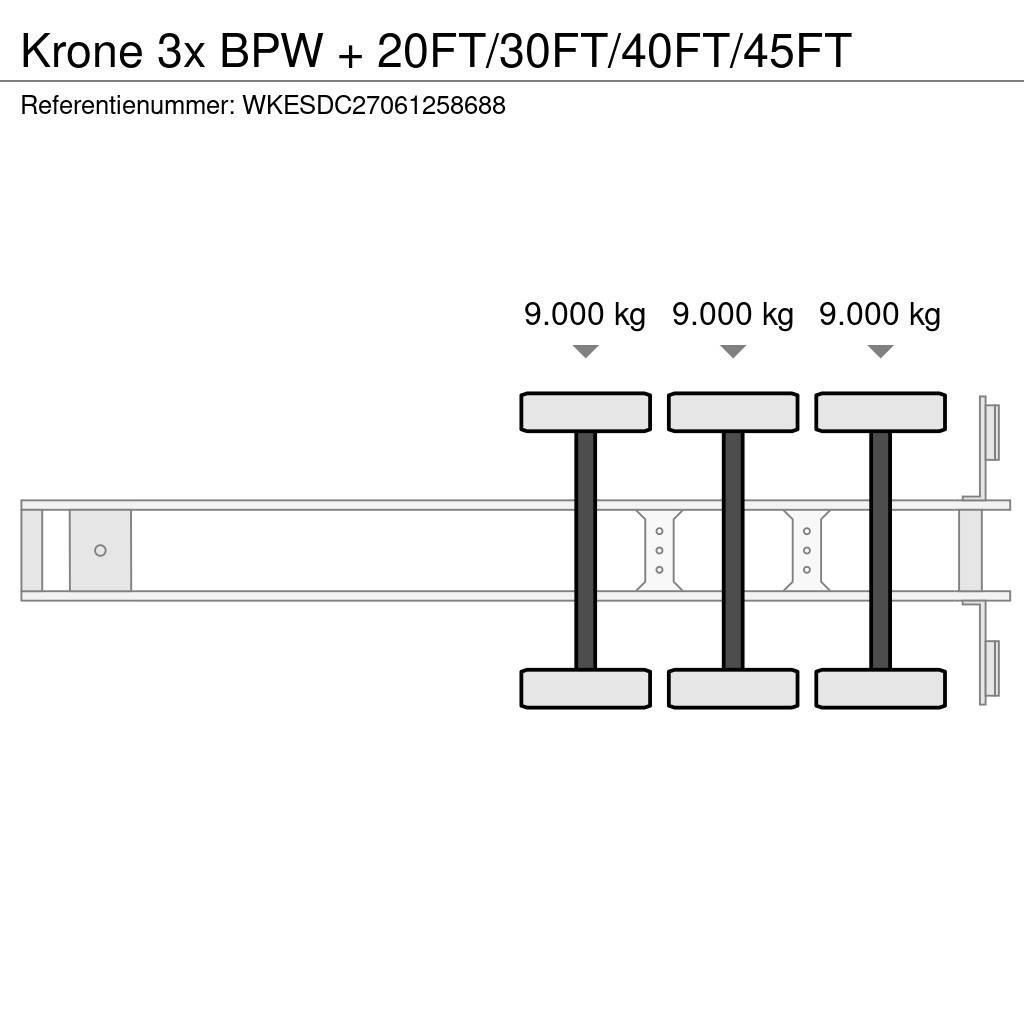 Krone 3x BPW + 20FT/30FT/40FT/45FT Kontejnerske poluprikolice