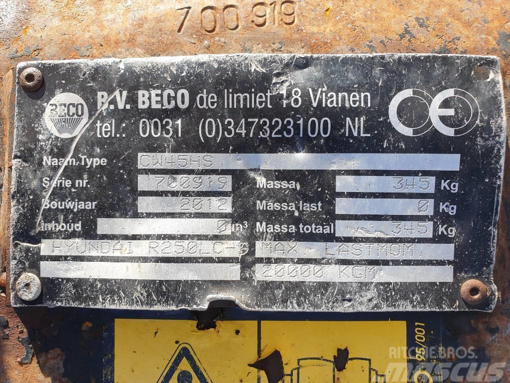 Beco Excavator quick coupler CW45S, Hyundai R250LC-9 Brze spojke