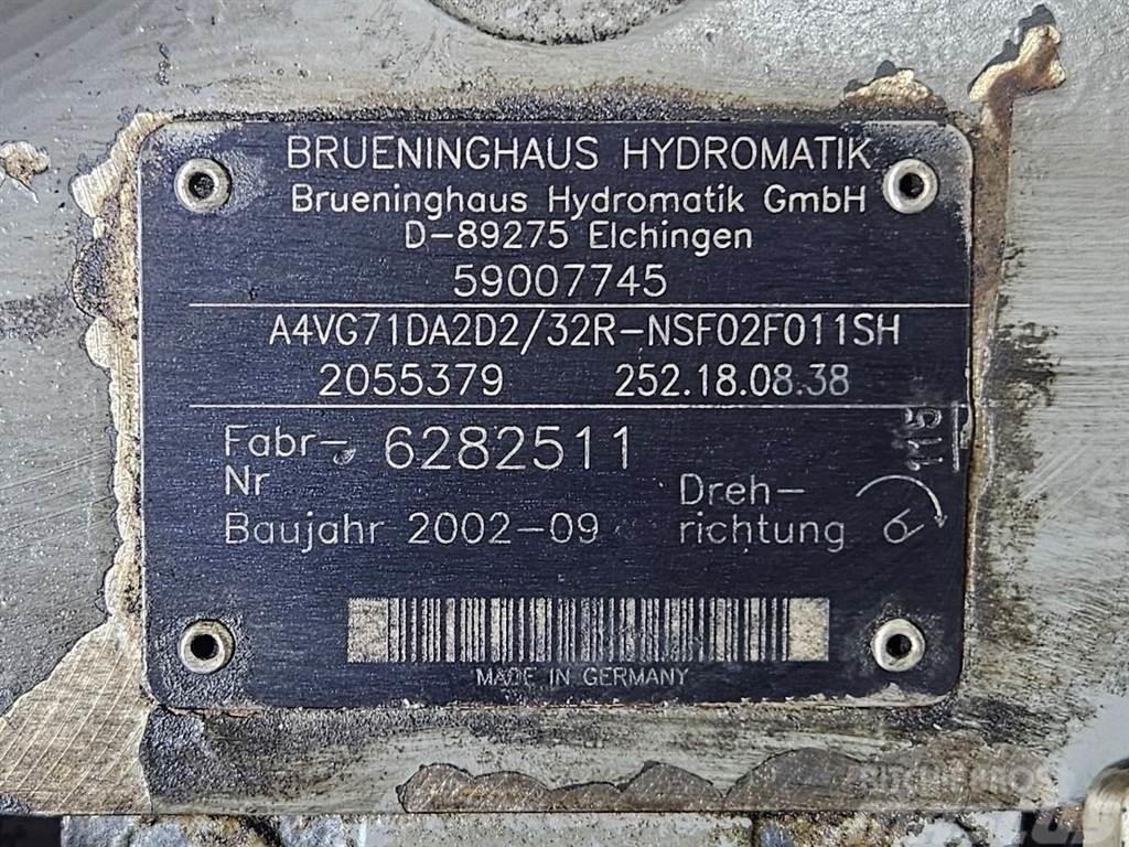Brueninghaus Hydromatik A4VG71DA2D2/32R-Drive pump/Fahrpumpe Hidraulika