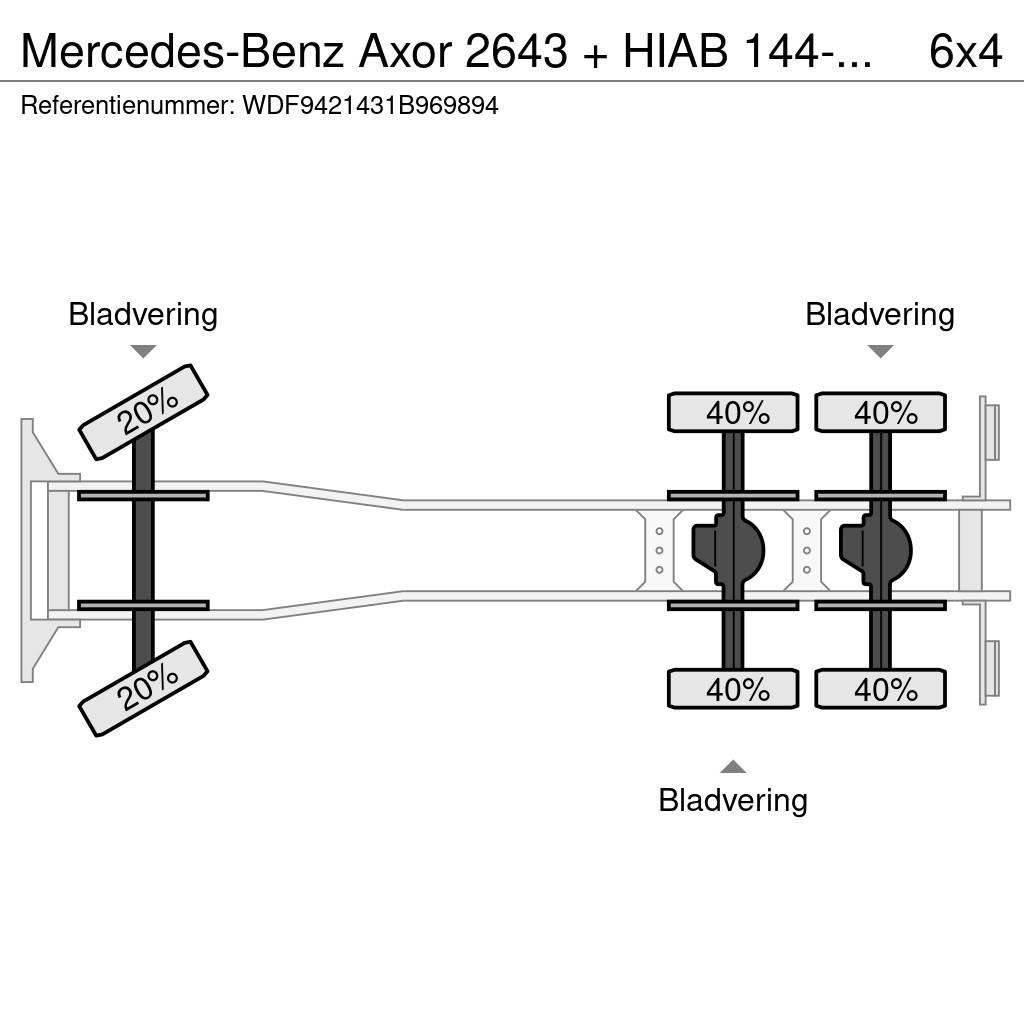 Mercedes-Benz Axor 2643 + HIAB 144-3+REMOTE + EURO 5 + 6X4 BIG A Polovne dizalice za sve terene