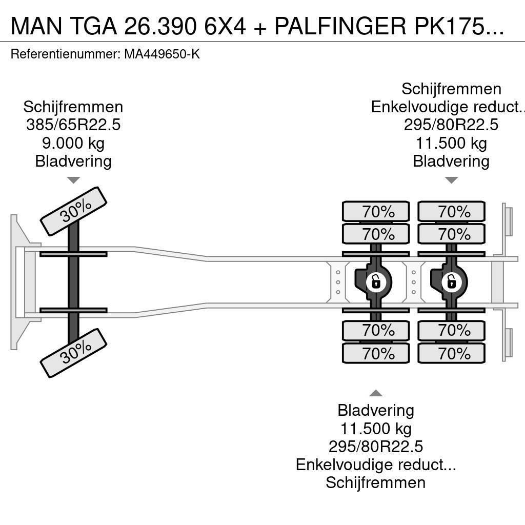 MAN TGA 26.390 6X4 + PALFINGER PK17502 + TIPPER - FULL Polovne dizalice za sve terene