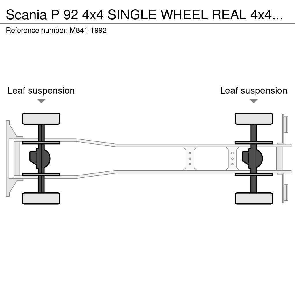 Scania P 92 4x4 SINGLE WHEEL REAL 4x4 WITH ONLY 26612 KM Rol kiper kamioni sa kukom za podizanje tereta