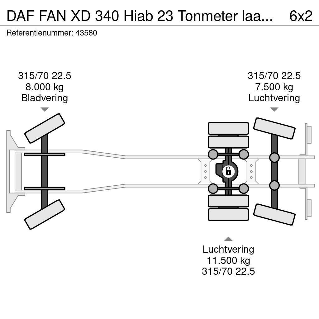 DAF FAN XD 340 Hiab 23 Tonmeter laadkraan + Welvaarts Kamioni za otpad