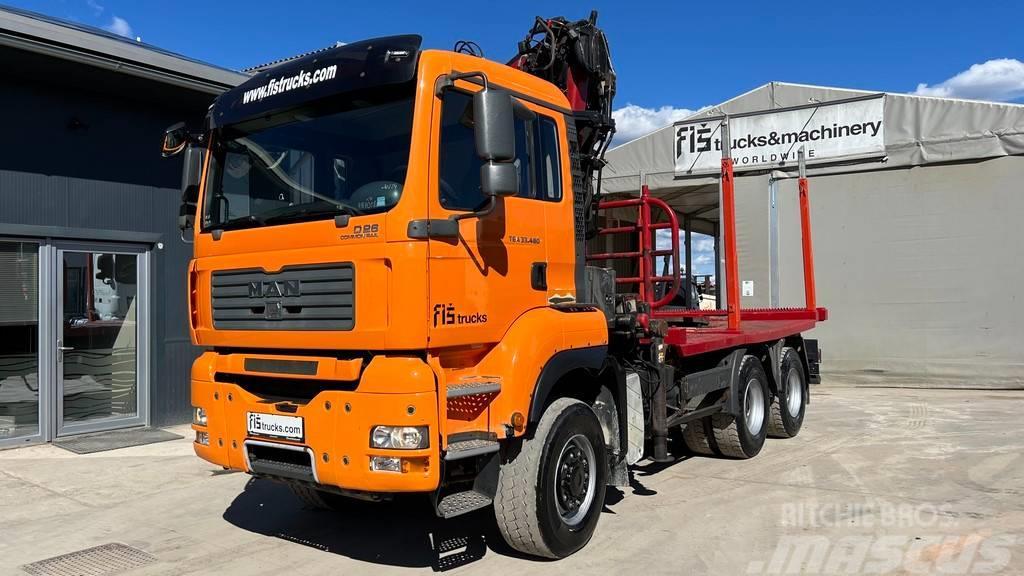 MAN TGA 33.480 6x6 forest truck - LIV 170 Z + scissors Kamioni za drva Šticari