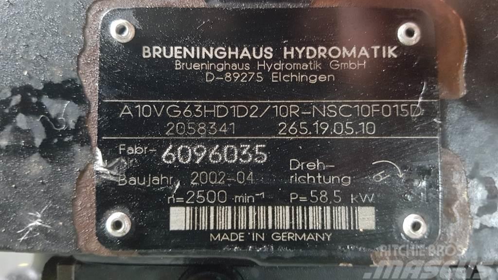 Brueninghaus Hydromatik A10VG63HD1D2/10R - Drive pump/Fahrpumpe/Rijpomp Hidraulika