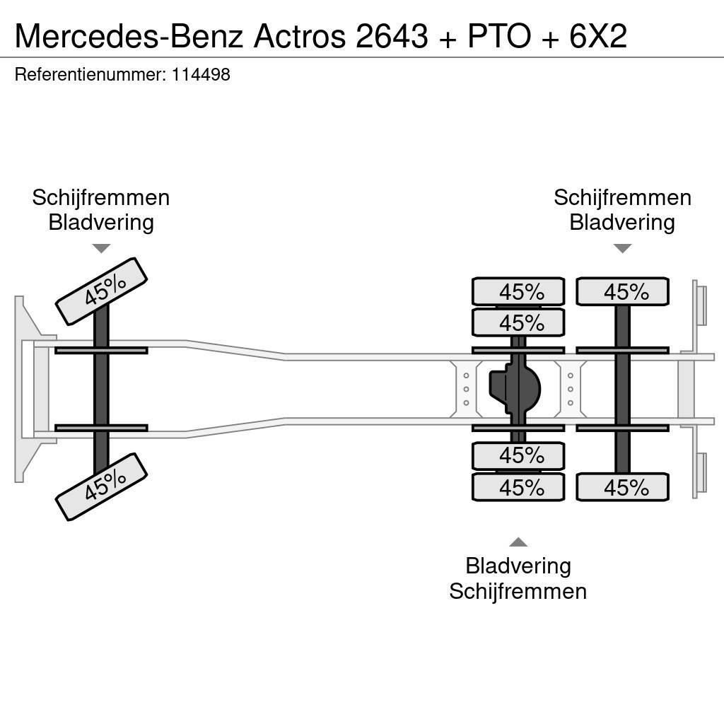 Mercedes-Benz Actros 2643 + PTO + 6X2 Kamioni sa otvorenim sandukom
