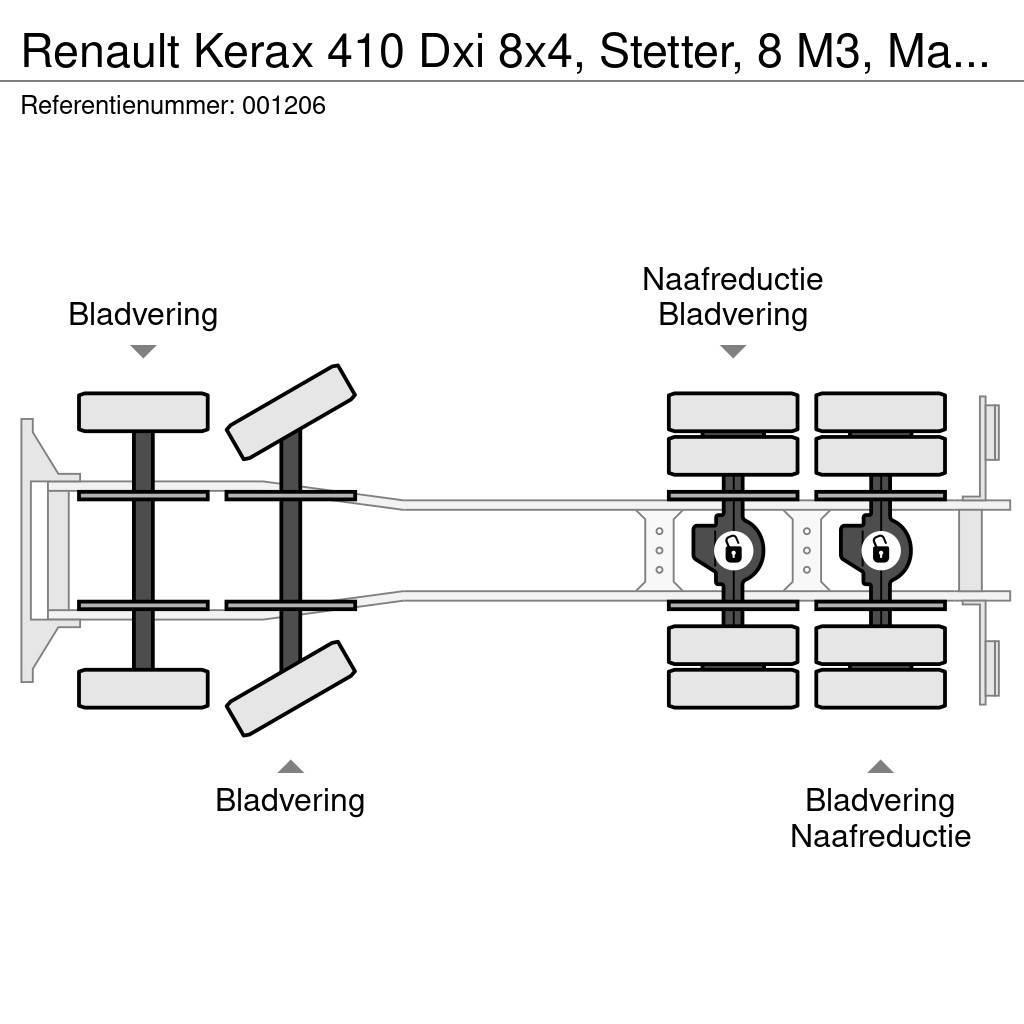 Renault Kerax 410 Dxi 8x4, Stetter, 8 M3, Manual, Steel Su Kamioni mešalice za beton