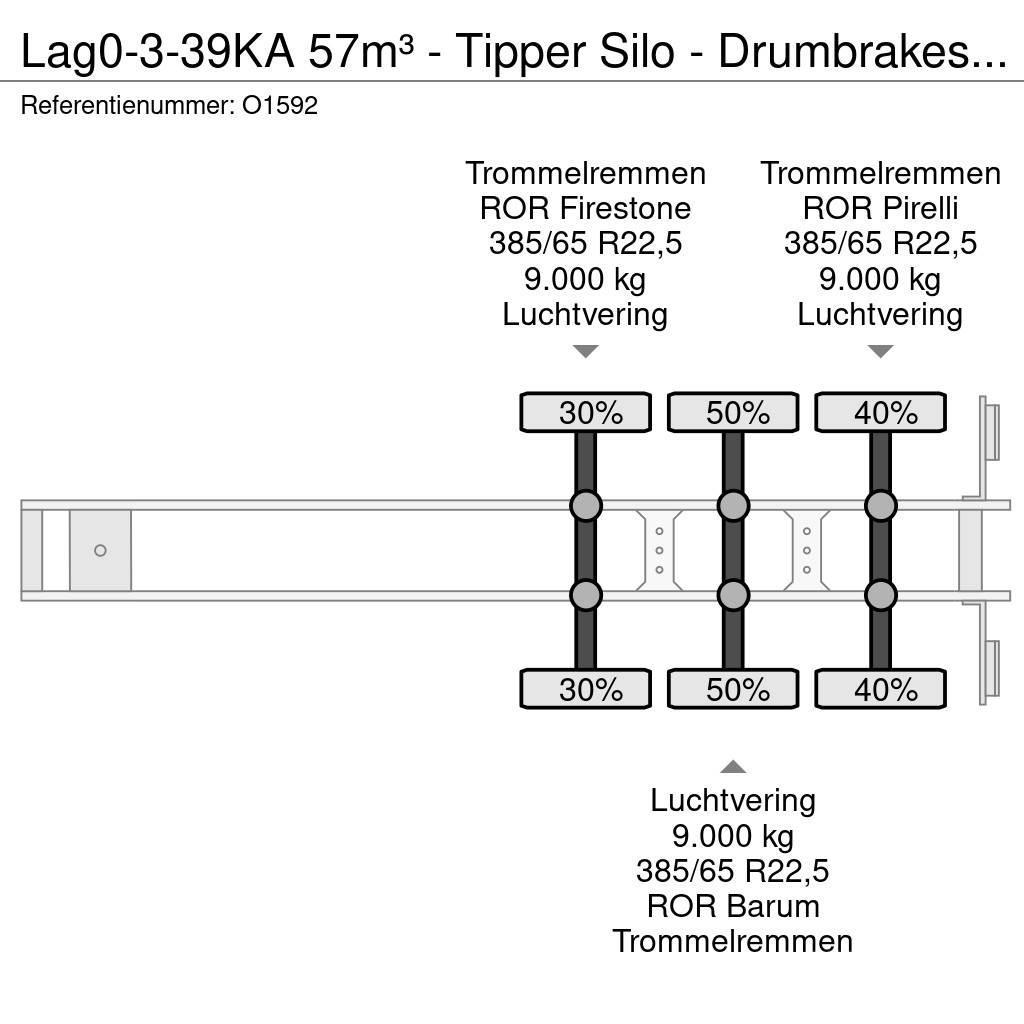 LAG 0-3-39KA 57m³ - Tipper Silo - Drumbrakes - Refurbi Poluprikolice cisterne