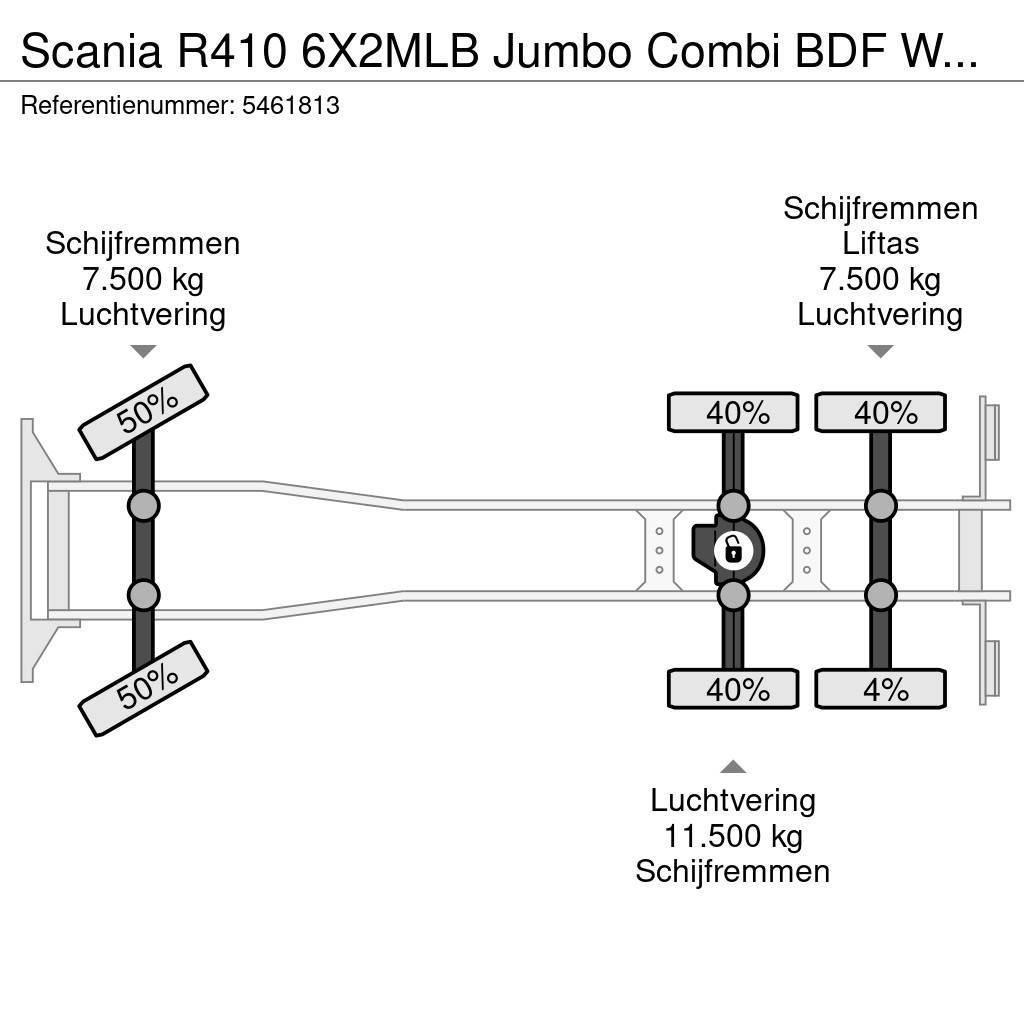 Scania R410 6X2MLB Jumbo Combi BDF Wechsel Hubdach Retard Sanduk kamioni
