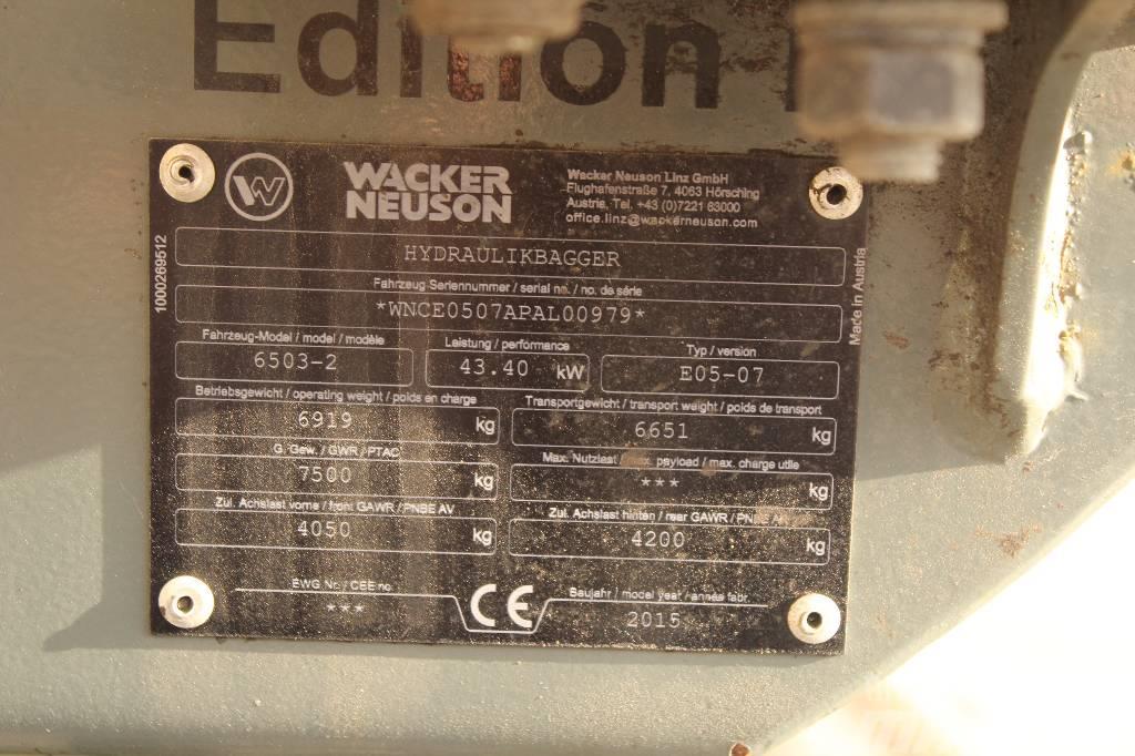 Wacker Neuson 6503 / Engcon, 5 työlaitetta, Rasvari, Lämmitin Bageri točkaši