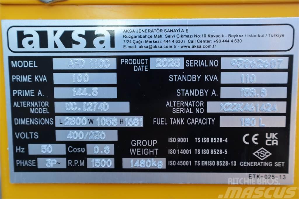 AKSA APD 110C Valid inspection, *Guarantee! Diesel, 110 Dizel generatori