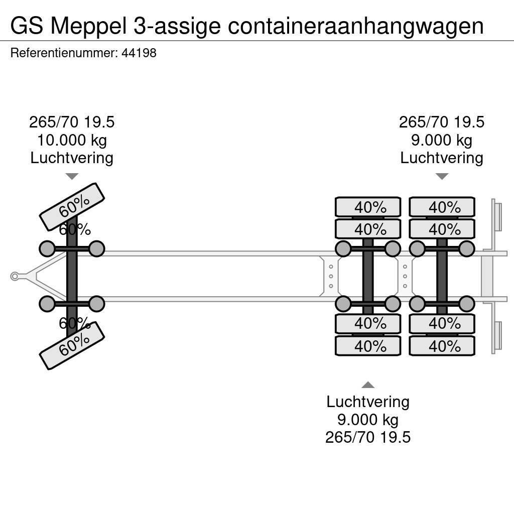 GS Meppel 3-assige containeraanhangwagen Kontejnerske prikolice