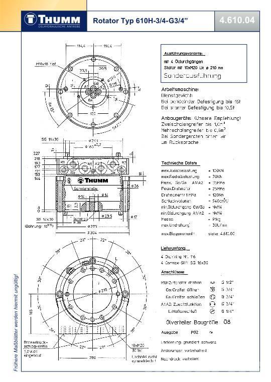 Thumm 610 H-2 | ROTATOR HYDRAULICZNY | 10 Ton Rotatori za građevinarstvo
