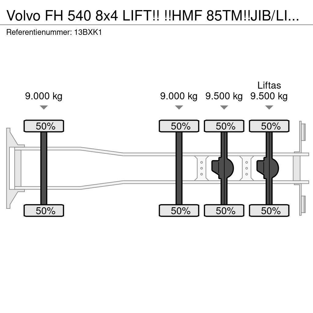 Volvo FH 540 8x4 LIFT!! !!HMF 85TM!!JIB/LIER/WINCH!!2018 Polovne dizalice za sve terene