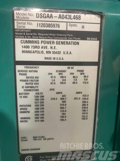Cummins 105kW Dizel generatori