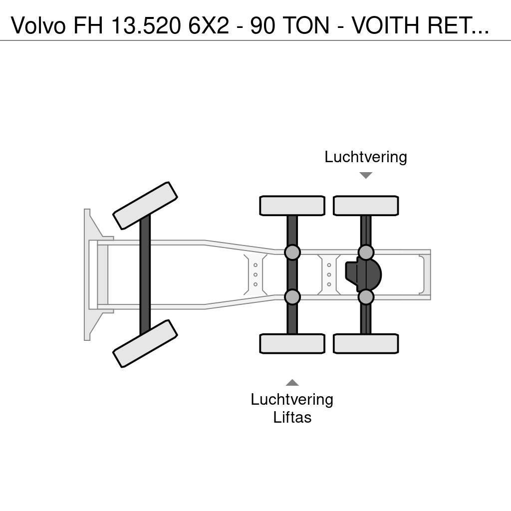 Volvo FH 13.520 6X2 - 90 TON - VOITH RETARDER - BIG AXLE Tegljači