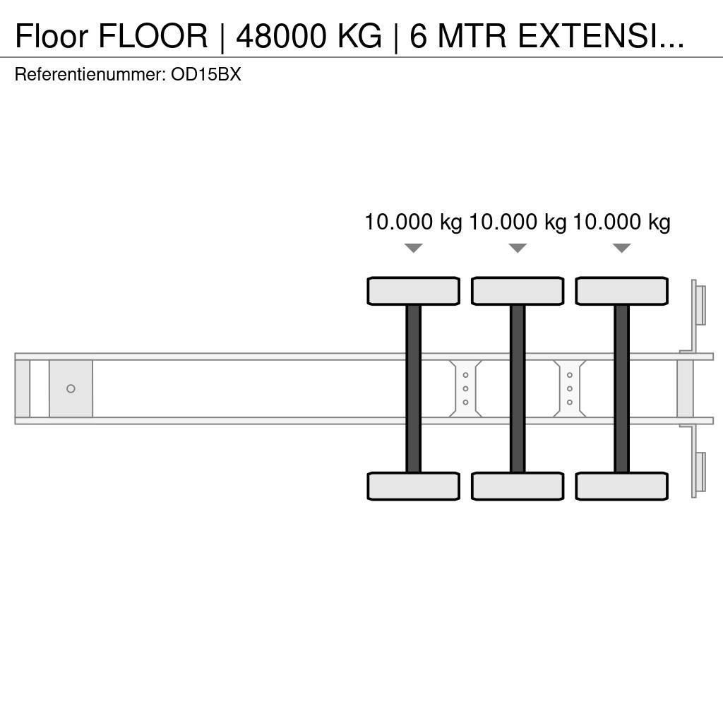 Floor | 48000 KG | 6 MTR EXTENSION | STEERING AXLE Poluprikolice sa otvorenim sandukom