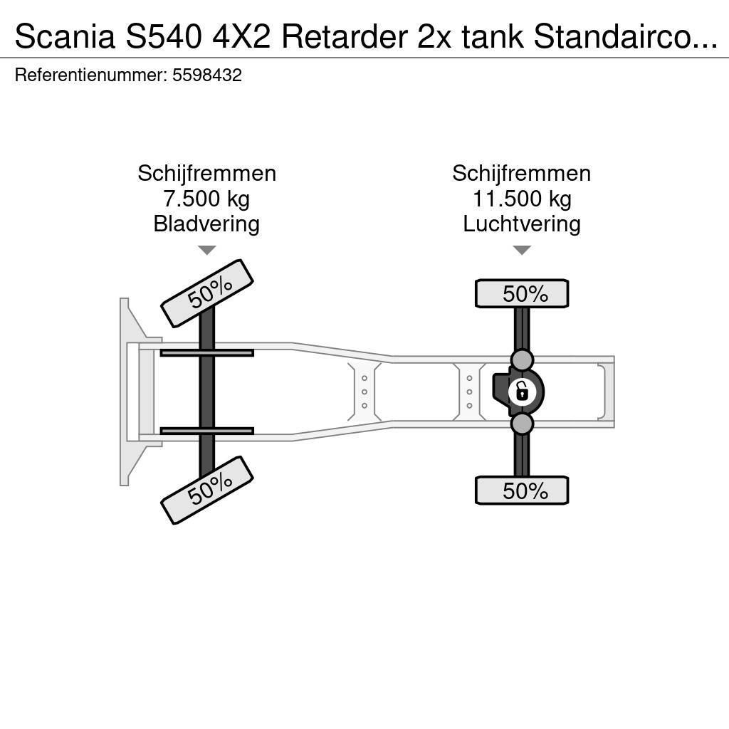 Scania S540 4X2 Retarder 2x tank Standairco LED German tr Tegljači