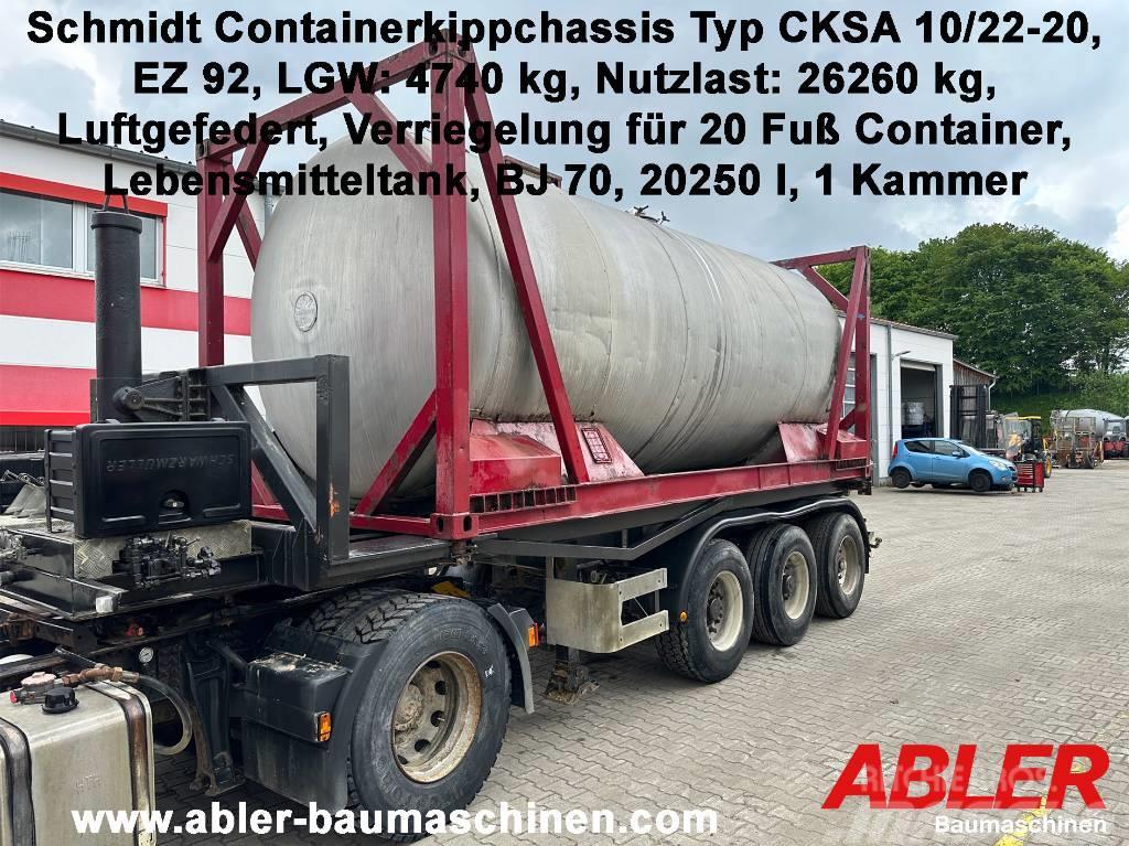 Schmidt CKSA 10/22-20 Containerkippchassis mit Tank Kontejnerske poluprikolice