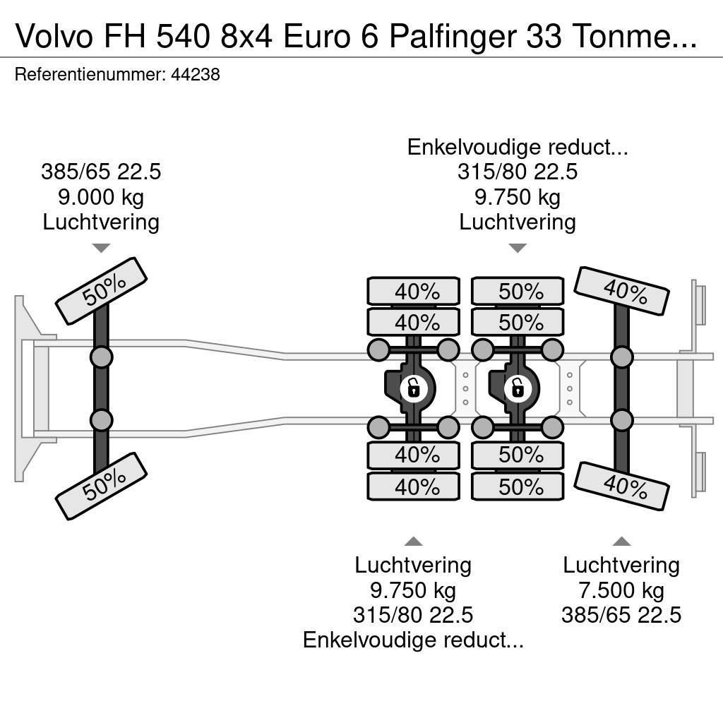 Volvo FH 540 8x4 Euro 6 Palfinger 33 Tonmeter laadkraan Polovne dizalice za sve terene