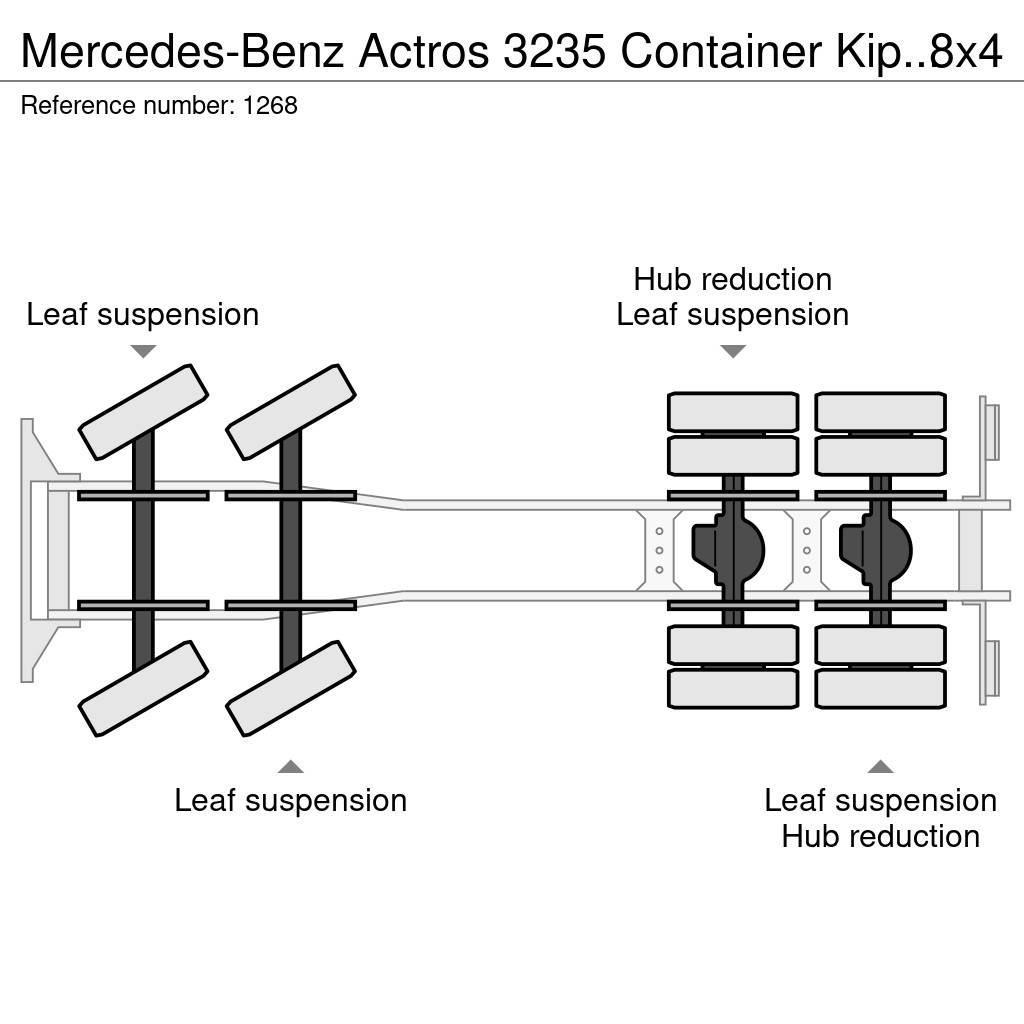 Mercedes-Benz Actros 3235 Container Kipper 8x4 V6 EPS Full Steel Rol kiper kamioni sa kukom za podizanje tereta