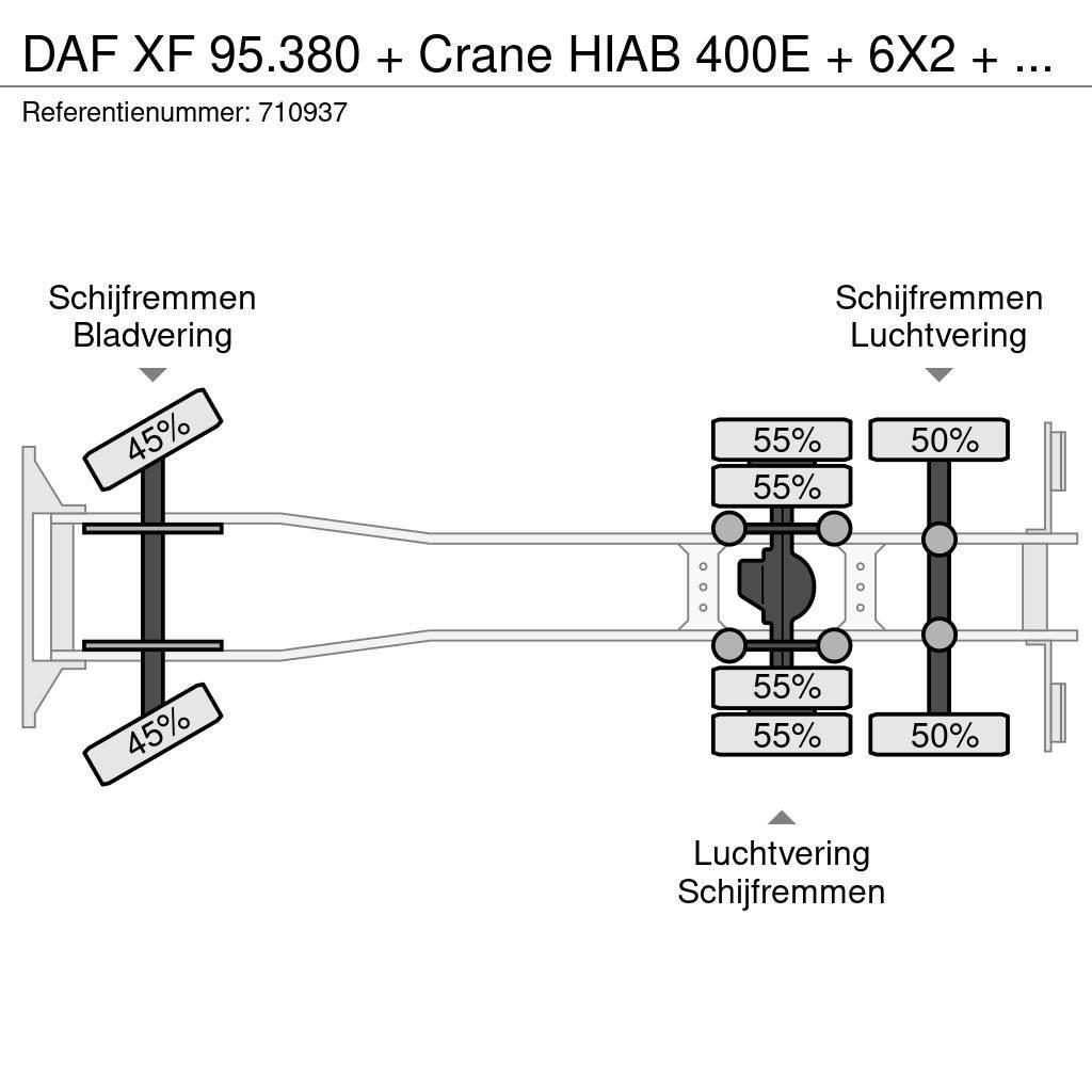 DAF XF 95.380 + Crane HIAB 400E + 6X2 + AIRCO Polovne dizalice za sve terene